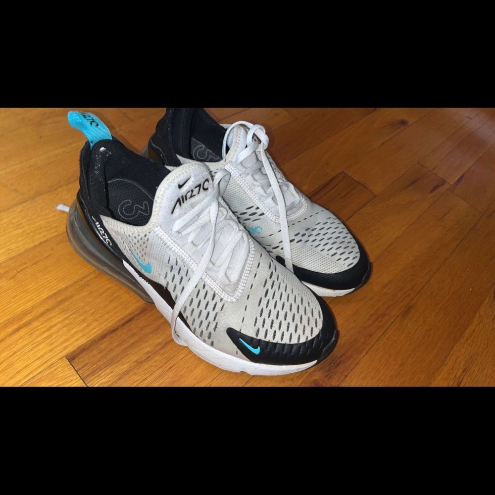 Nike shoes, white/black/teal, size 6.5 - Picture 2 of 2